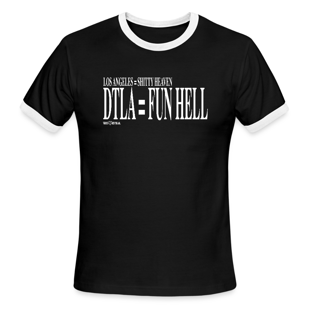 Shitty Heaven/Fun Hell - Ringer T-Shirt - black/white