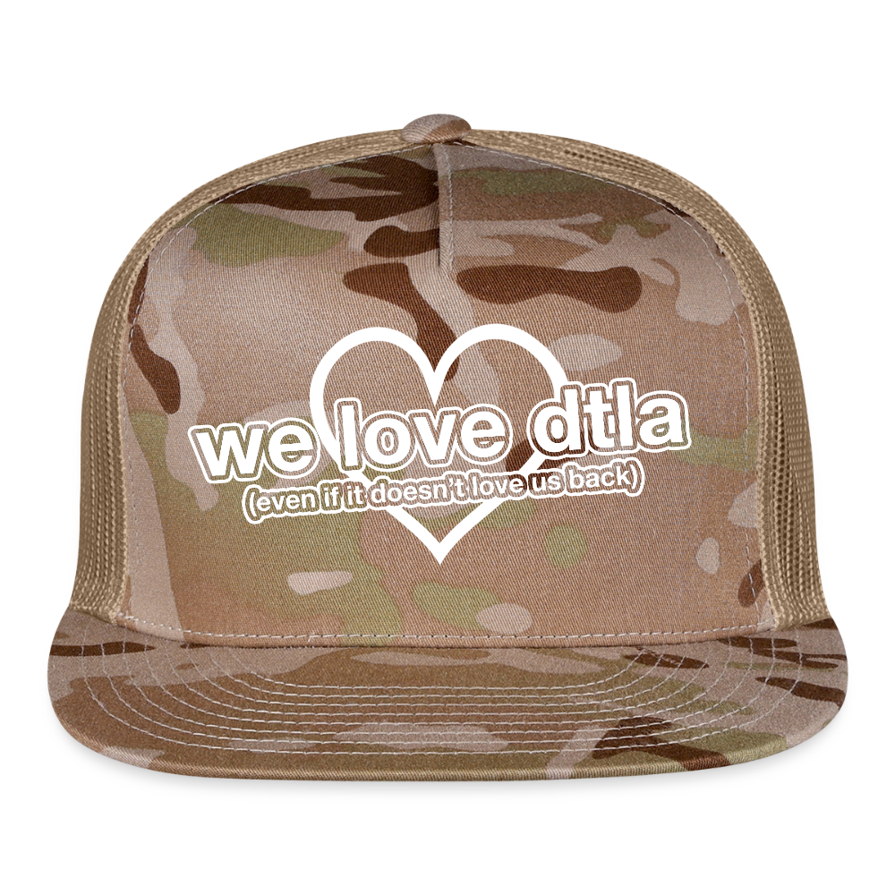Even If It Doesn't Love Us Back - Trucker Hat - MultiCam\tan