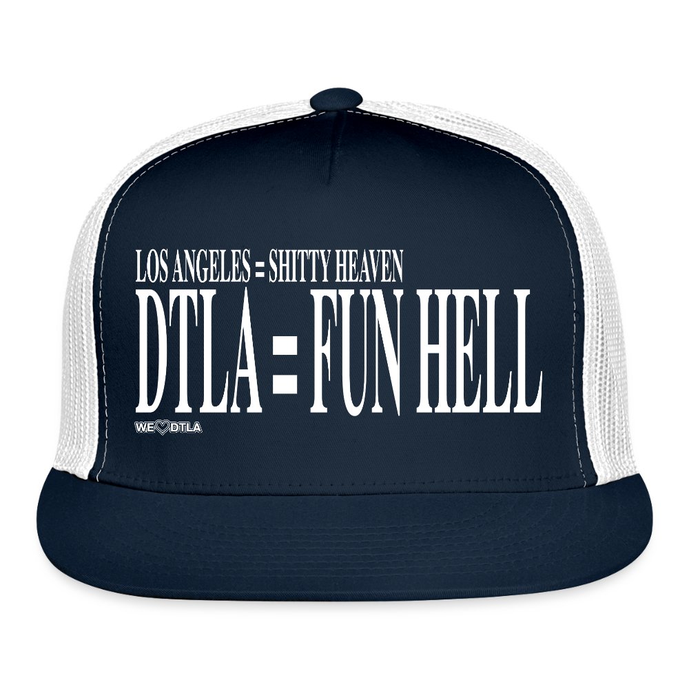 Shitty Heaven/Fun Hell - Trucker Hat - navy/white