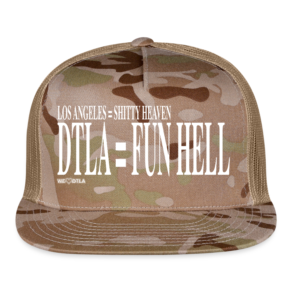 Shitty Heaven/Fun Hell - Trucker Hat - MultiCam\tan