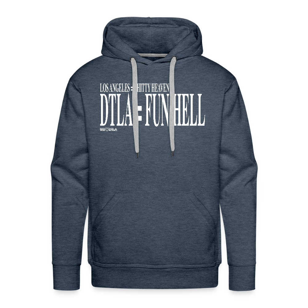 Shitty Heaven/Fun Hell - Premium Hoodie - heather denim