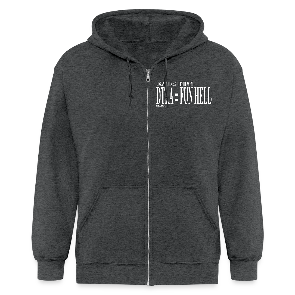 Shitty Heaven, Fun Hell - Zip Hoodie - deep heather