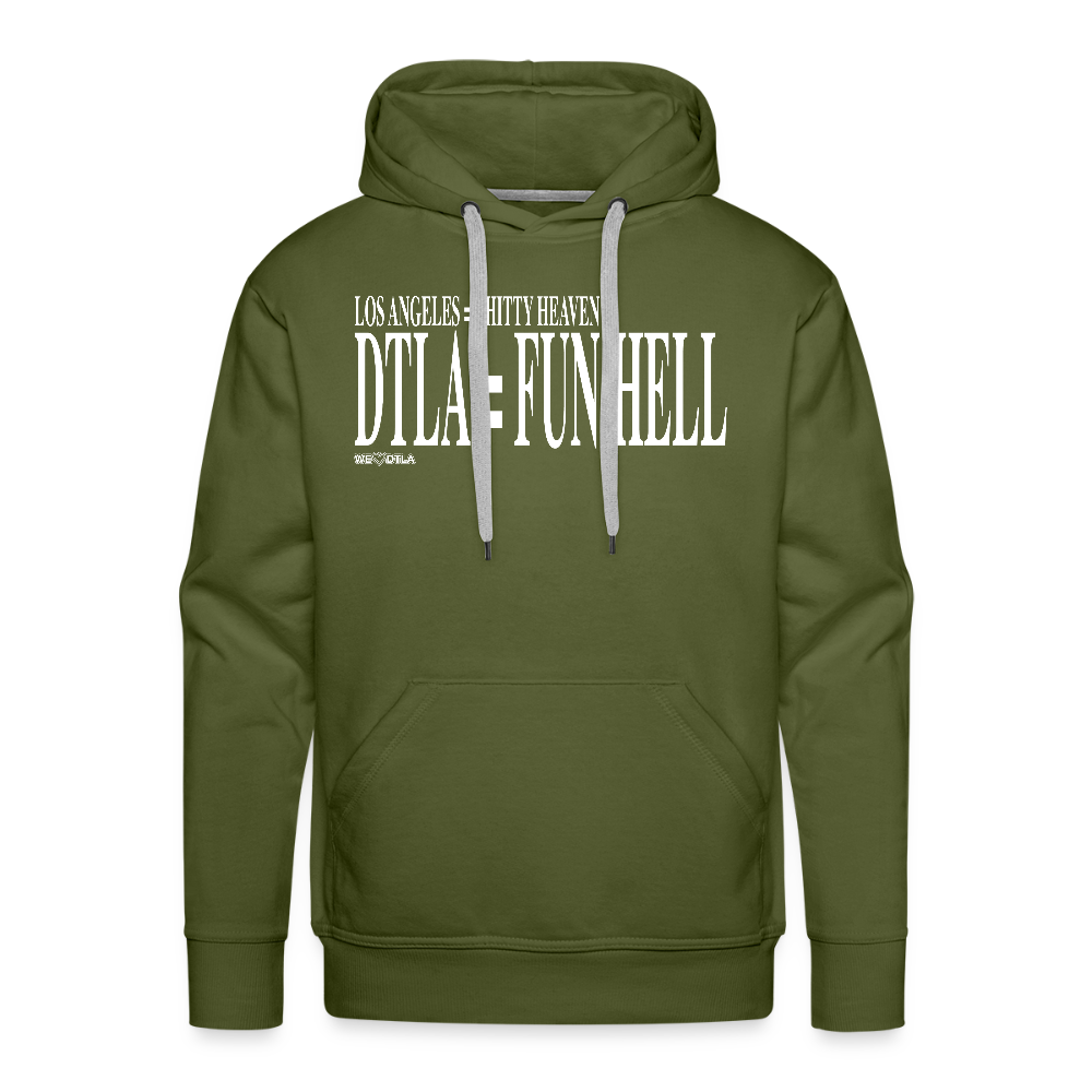 Shitty Heaven/Fun Hell - Premium Hoodie - olive green