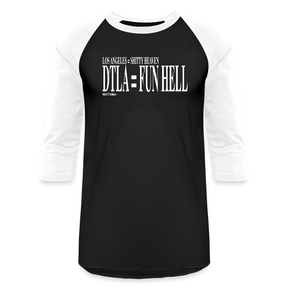 Shitty Heaven, Fun Hell - Baseball T-Shirt - black/white