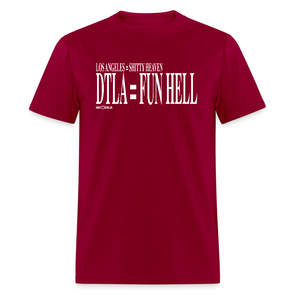 Shitty Heaven/Fun Hell - Unisex Classic T-Shirt - dark red